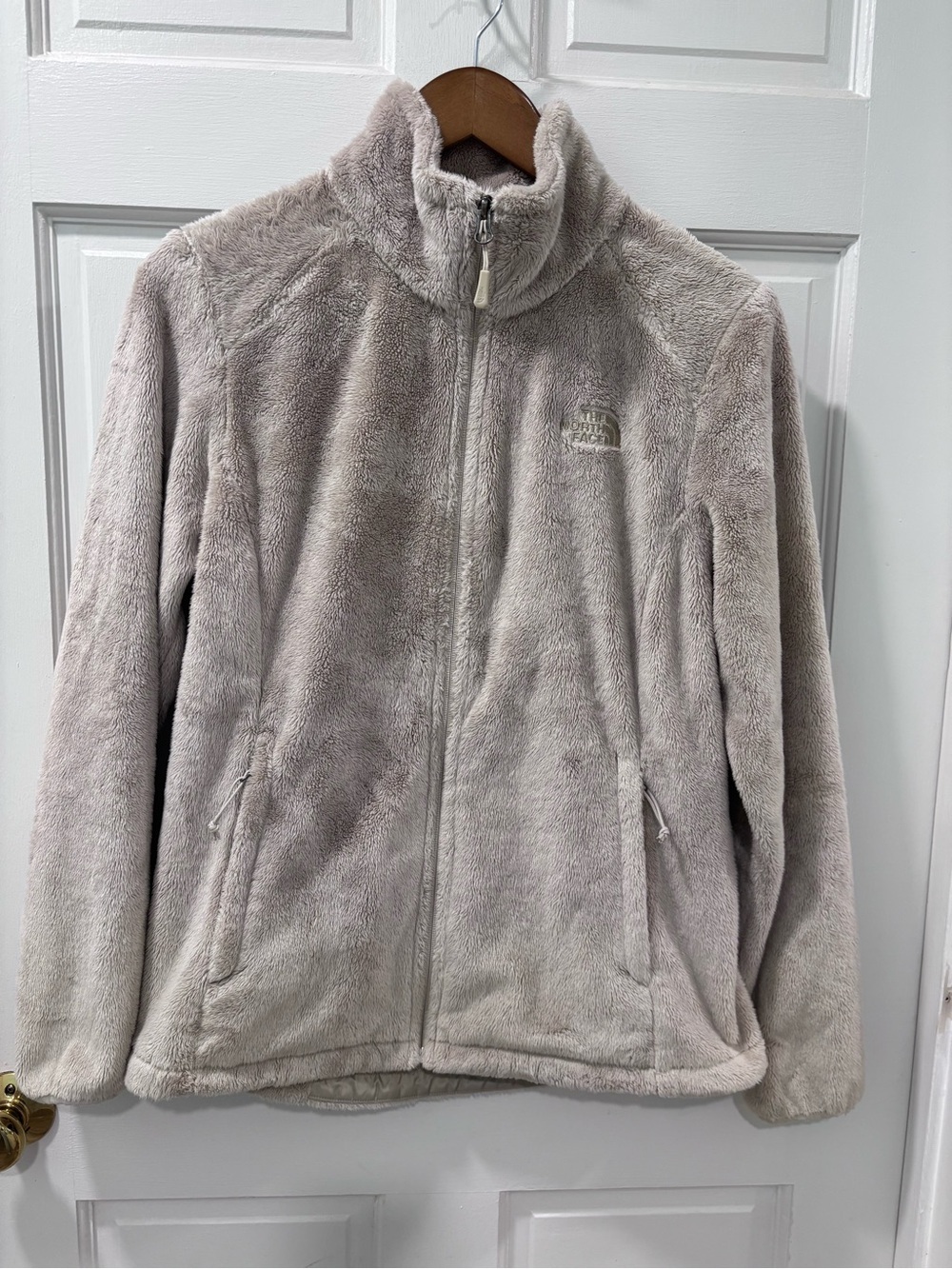 The North Face Women’s Osito Fleece Jacket Size Medium Oatmeal Full Zip EUC